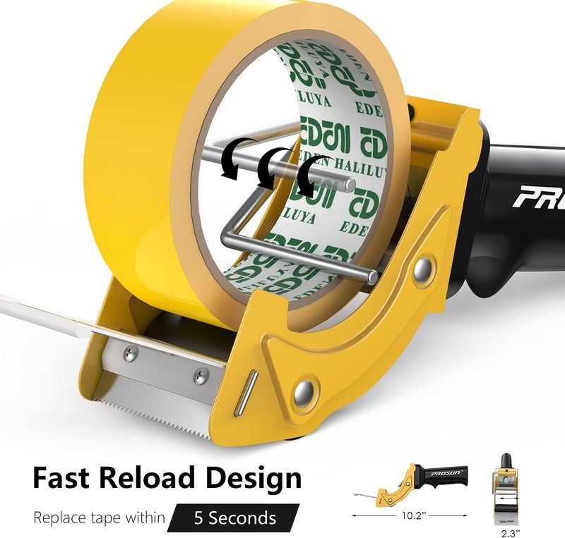 Prosun Fast Reload 2 Inch Tape Gun Dispenser Packing Packaging Sealing Cutter TG01 (TG01-YLW) - Image 2